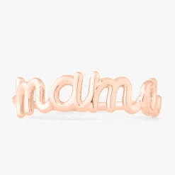 "Mama" Gold Wire Script Ring