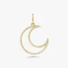 "Moon Eyes" Diamond Crescent Moon Charm