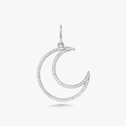 "Moon Eyes" Diamond Crescent Moon Charm