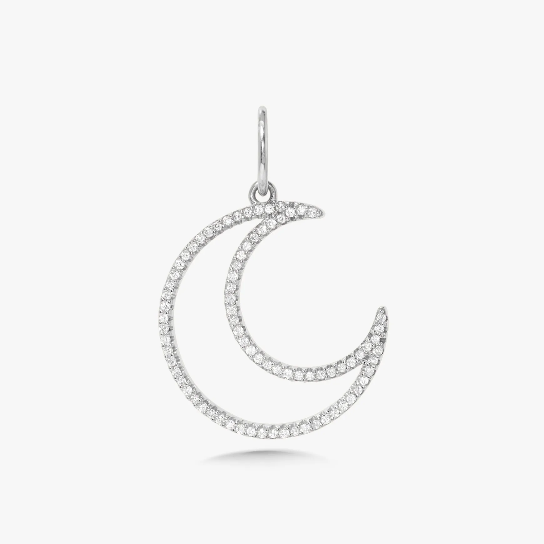 "Moon Eyes" Diamond Crescent Moon Charm