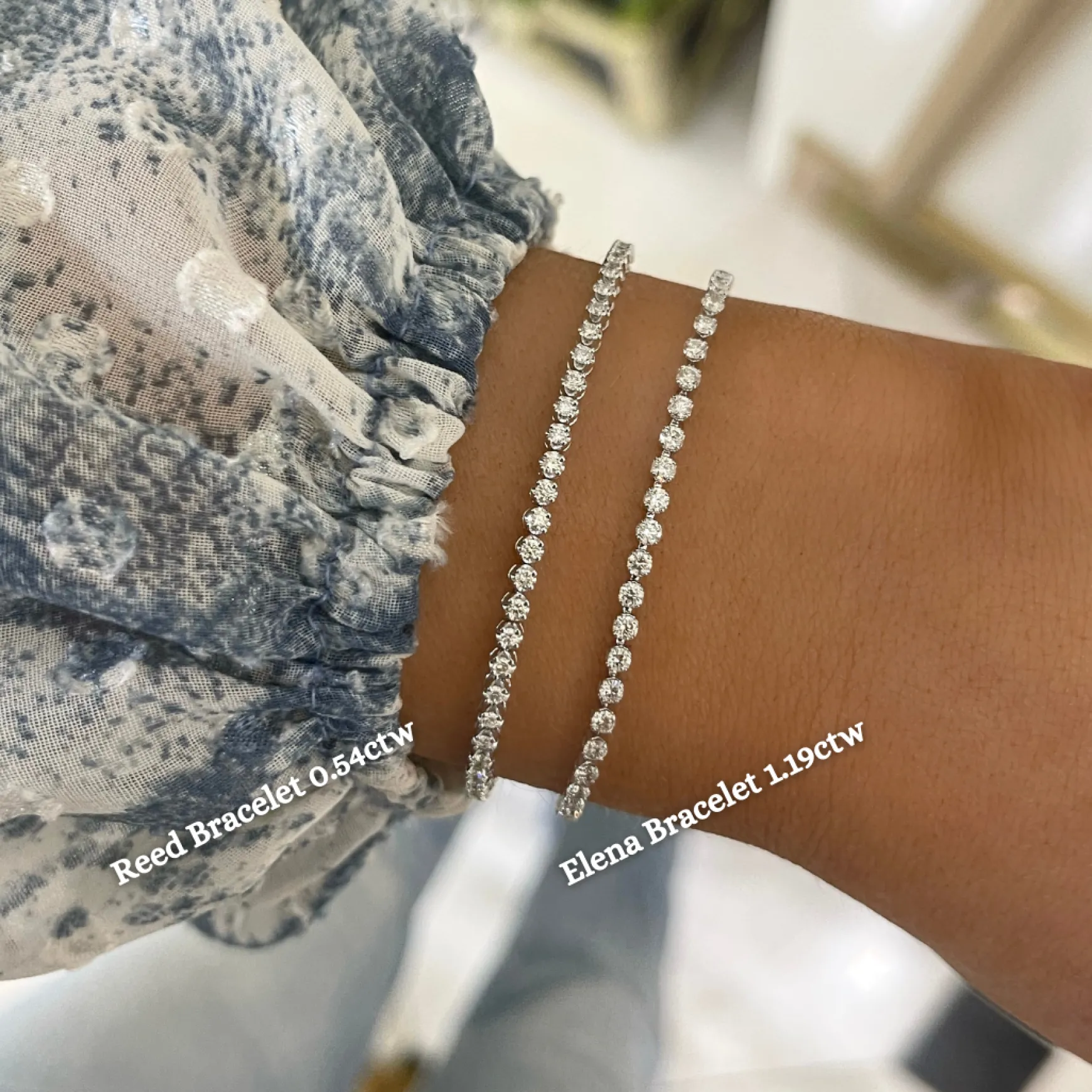 Reed Dainty Floating Halfway Diamond Chain Bracelet 0.54 ctw