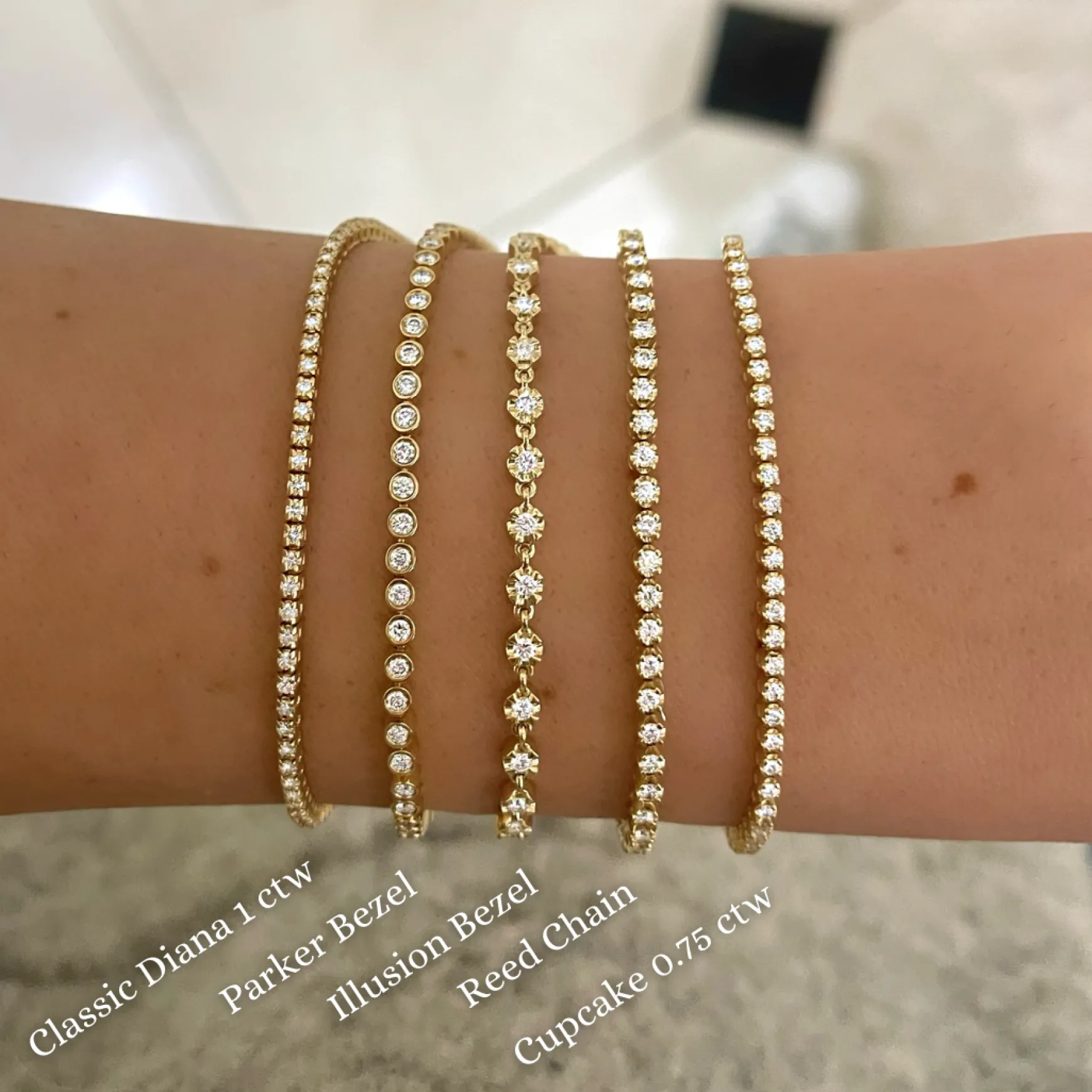 Reed Dainty Floating Halfway Diamond Chain Bracelet 0.54 ctw