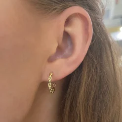 Reo Oval Chain Link Gold Hoop Earrings