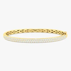 Rounded Two Row Diamond Bangle Bracelet 2.30 ctw