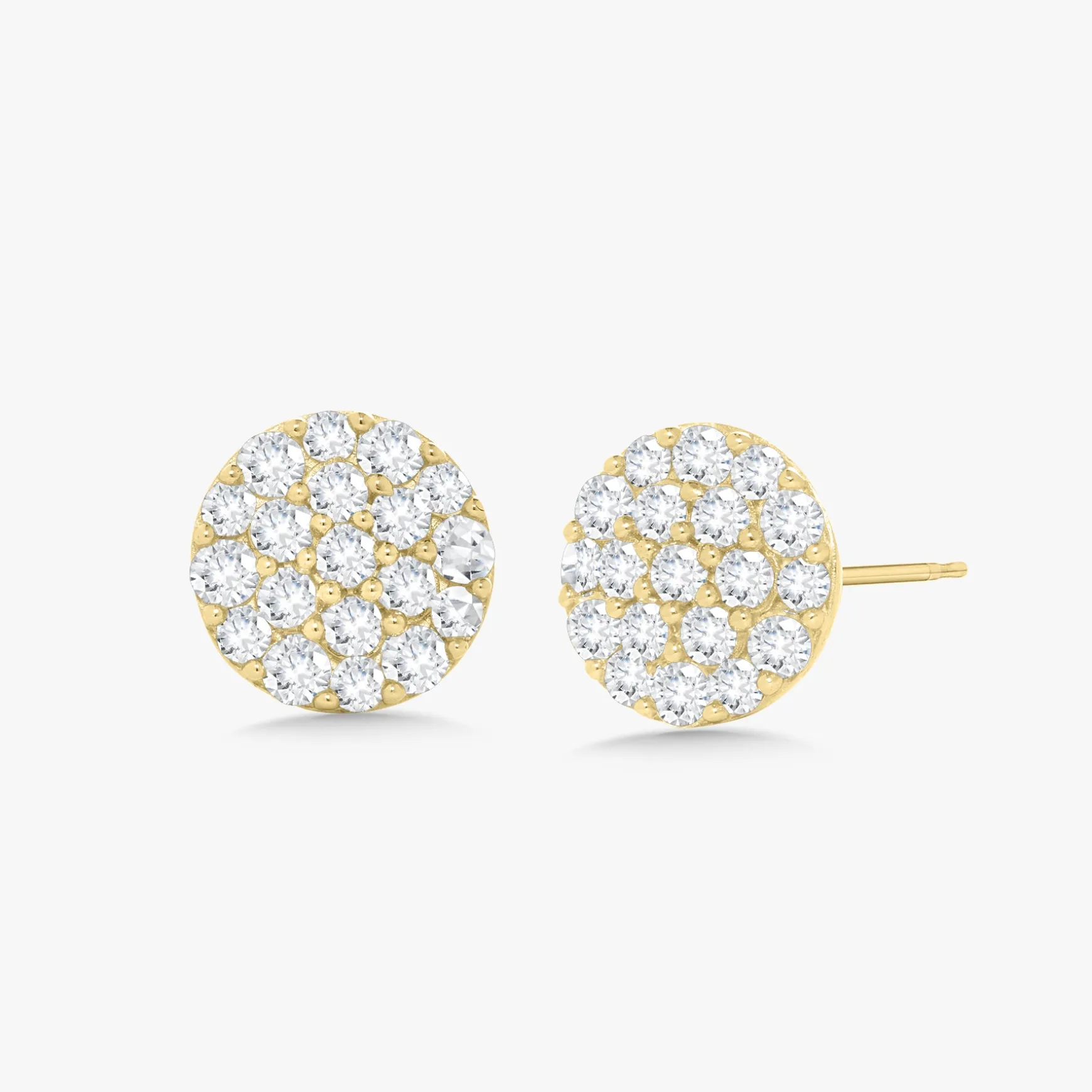 Ruthie Pave Diamond Round Studs 0.70 ctw