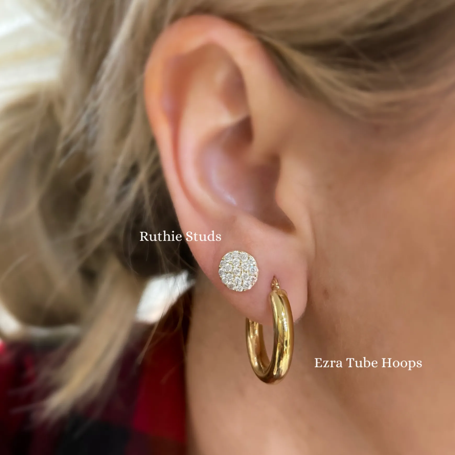 Ruthie Pave Diamond Round Studs 0.70 ctw