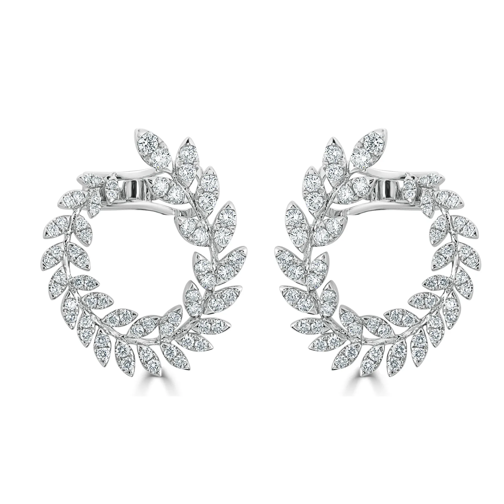 Sienna Diamond Ivy Front Facing Hoop Earrings