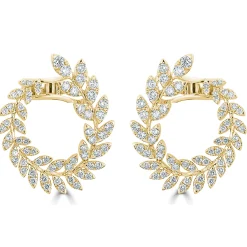 Sienna Diamond Ivy Front Facing Hoop Earrings
