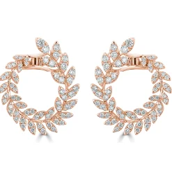 Sienna Diamond Ivy Front Facing Hoop Earrings