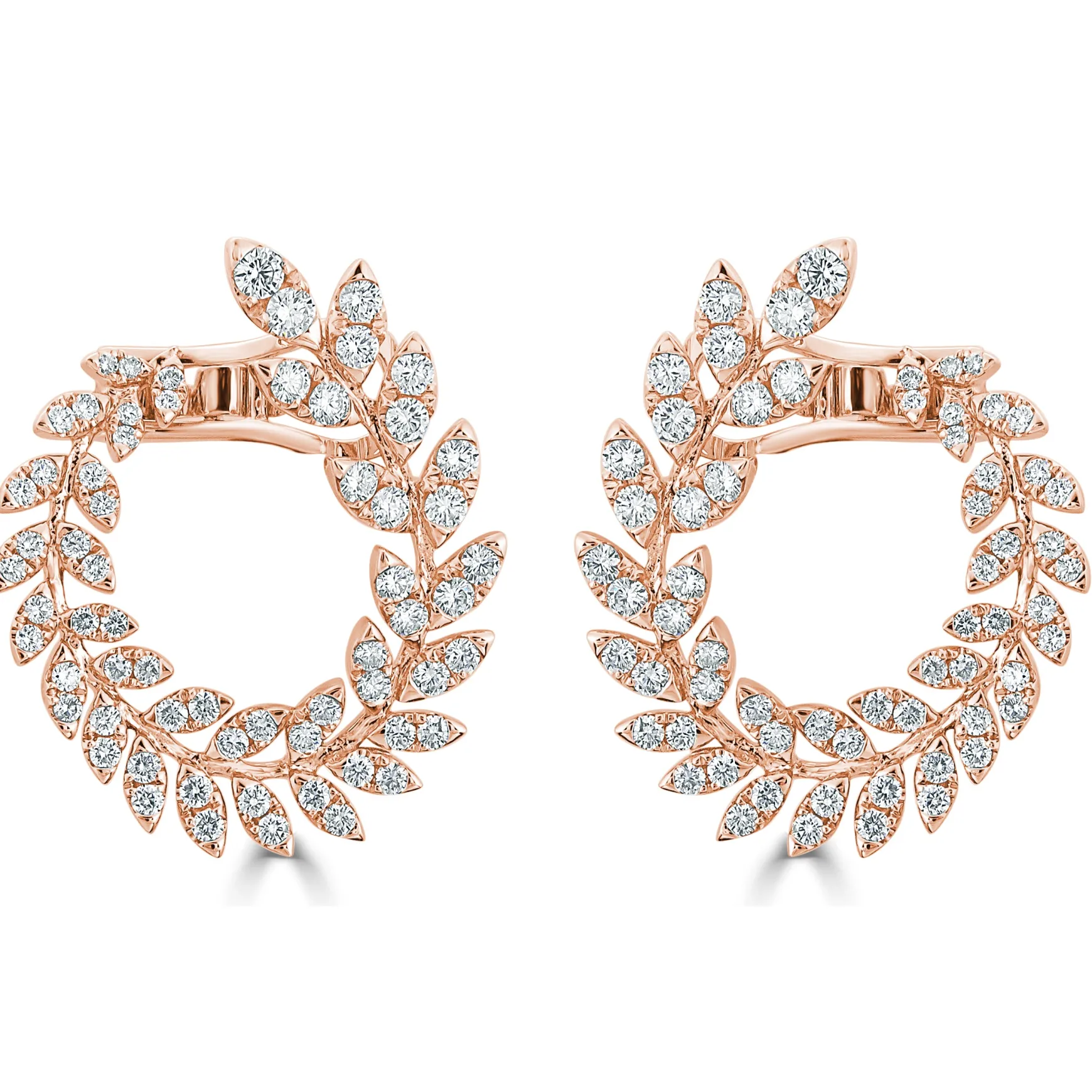 Sienna Diamond Ivy Front Facing Hoop Earrings