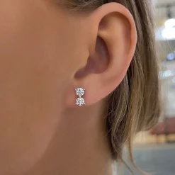 Sisk Two Stone Stud Earrings