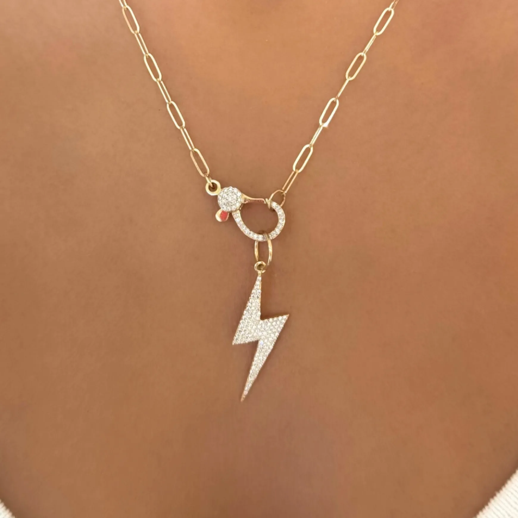 Skyler Pave Diamond Lightning Bolt Charm