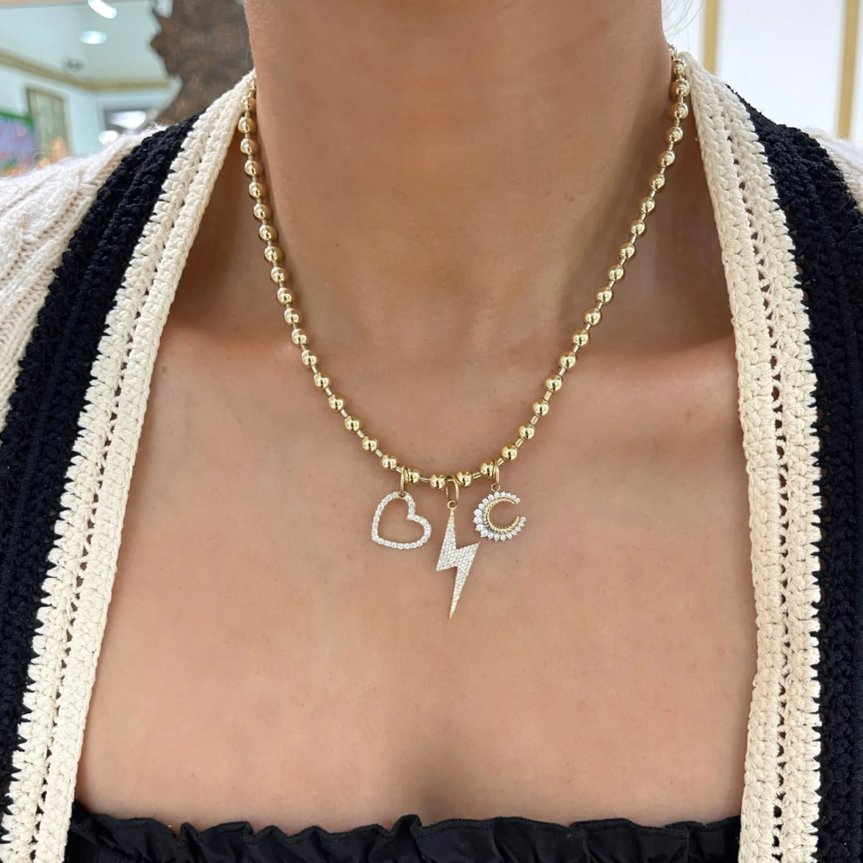 Skyler Pave Diamond Lightning Bolt Charm