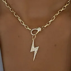 Skyler Pave Diamond Lightning Bolt Charm