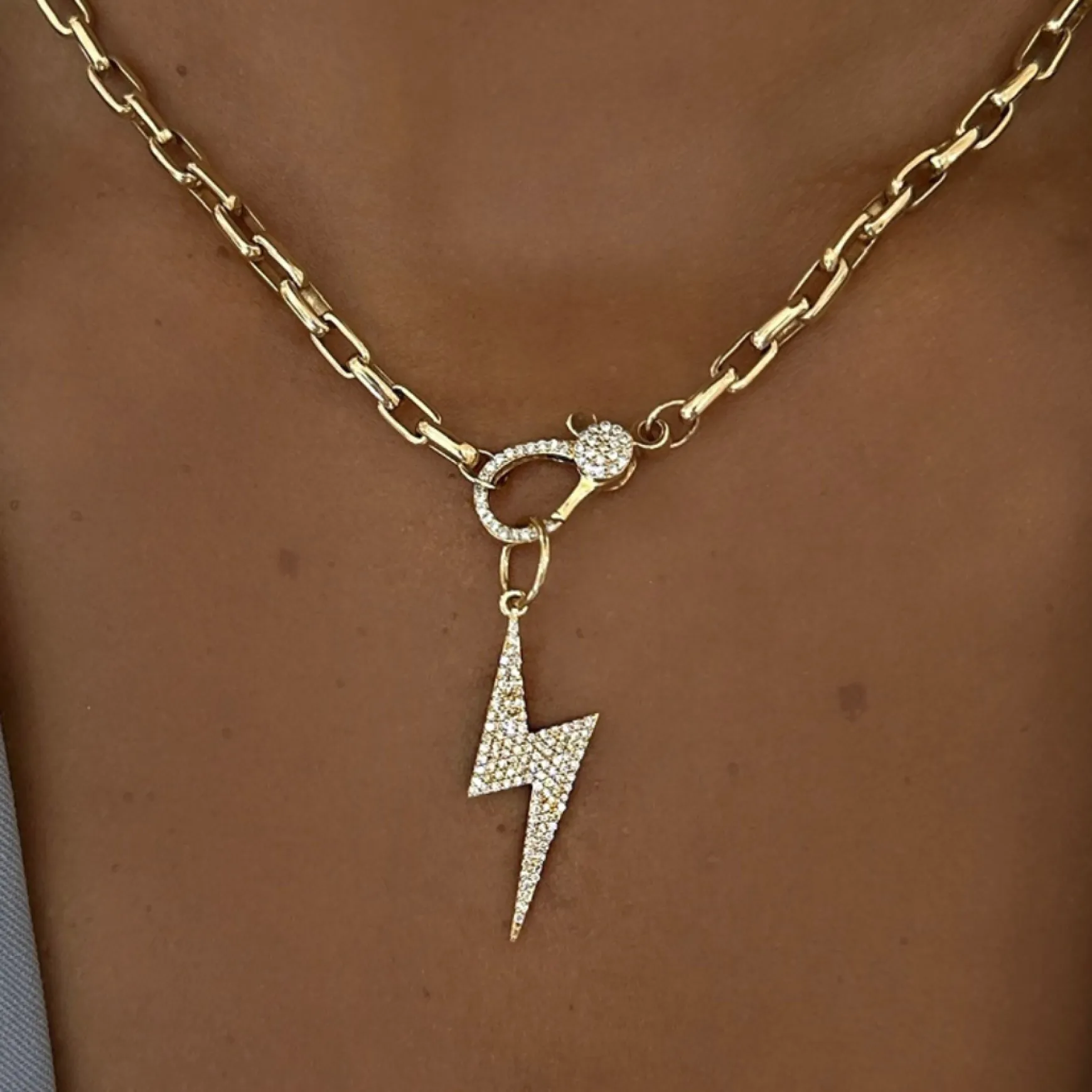 Skyler Pave Diamond Lightning Bolt Charm