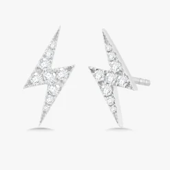 Skyler Tiny Lightning Bolt Diamond Stud Earrings