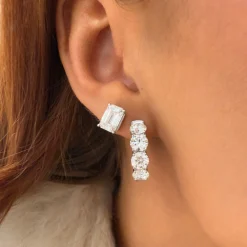 Sophie Double Sided Diamond Hoop Earrings 6.05 ctw