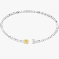 Talia Fancy Yellow Radiant Necklace Cuff 20.37 ctw