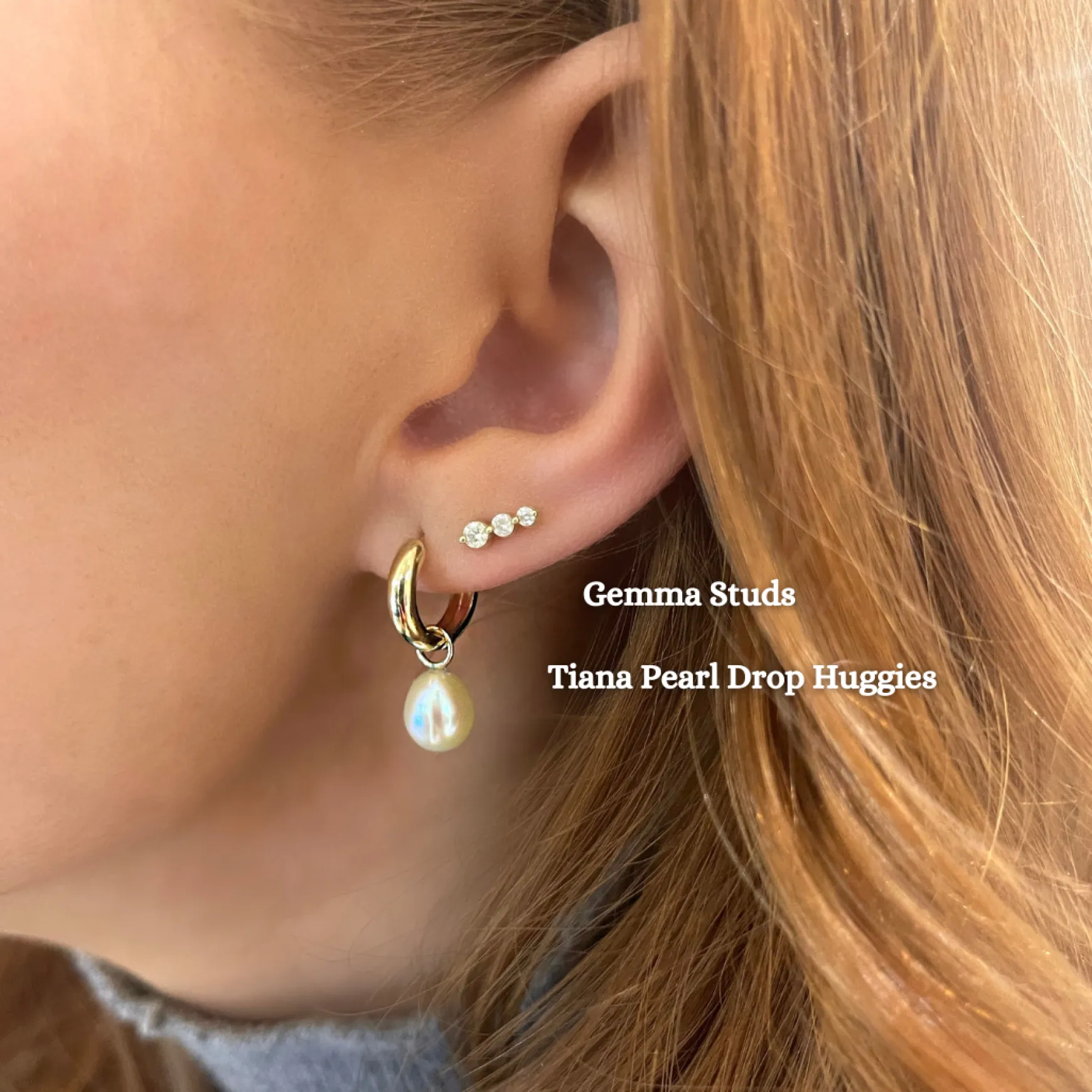 Tiana Fresh Water Pearl Drop Huggie Earrings