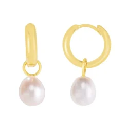 Tiana Fresh Water Pearl Drop Huggie Earrings