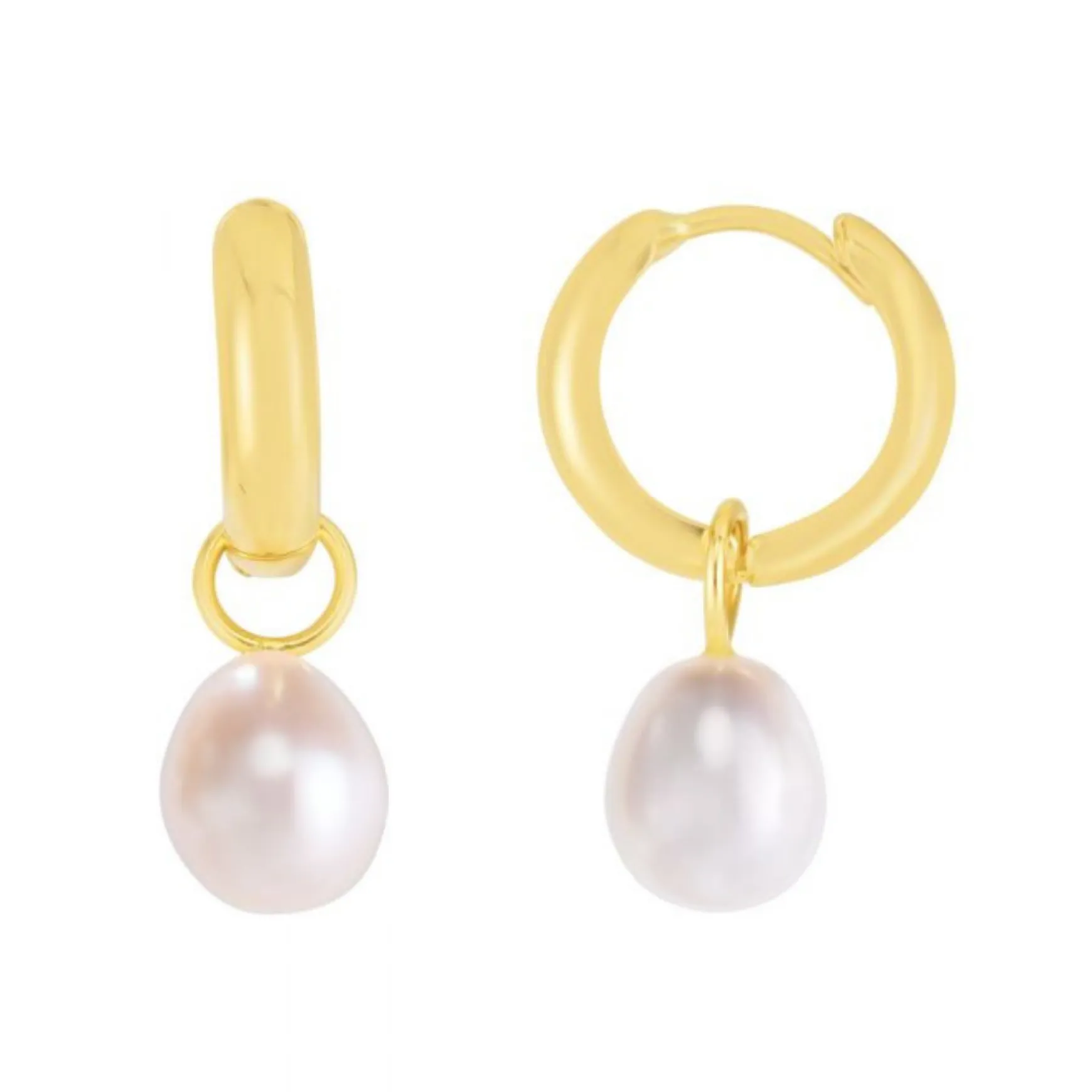 Tiana Fresh Water Pearl Drop Huggie Earrings
