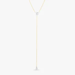 Two-Stone Diamonds By The Yard Lariat Necklace 0.18 ctw