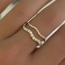 Wavy Diamond Eternity Stacking Bands