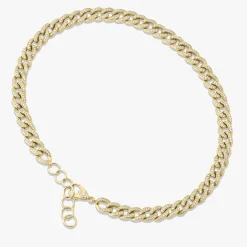 Xenia Pave Chain Link Anklet 1.38 ctw